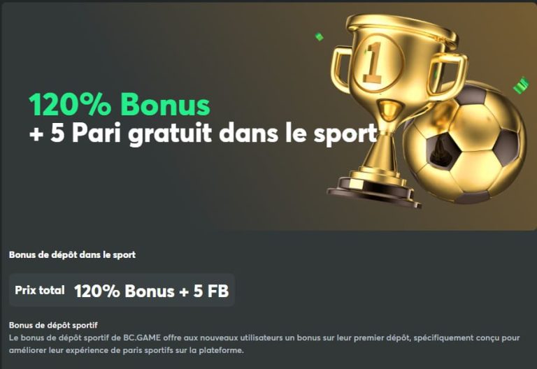 BC Game Casino bonus bienvenue sport
